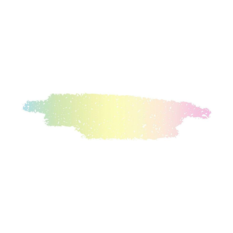 Rainbow holographic paint stroke isolated on white background. Vector paint stain gradient in trendy 90s, 00s retro style. Decorative element.