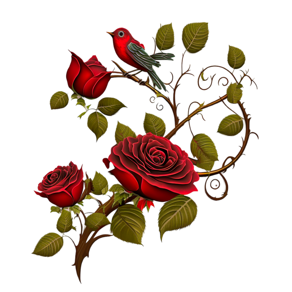 Red Roses. Generative AI png