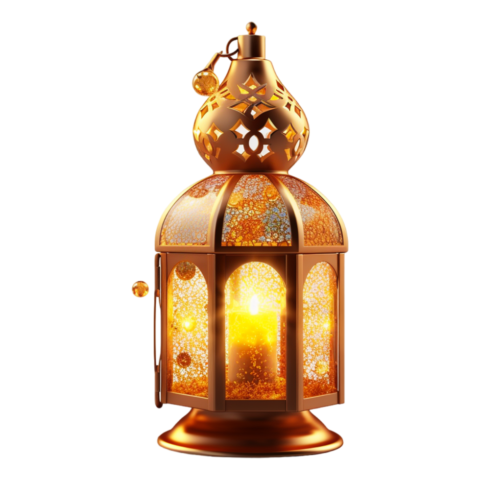 3d Ramadan kareem lampada con trasparente sfondo. ai generato png