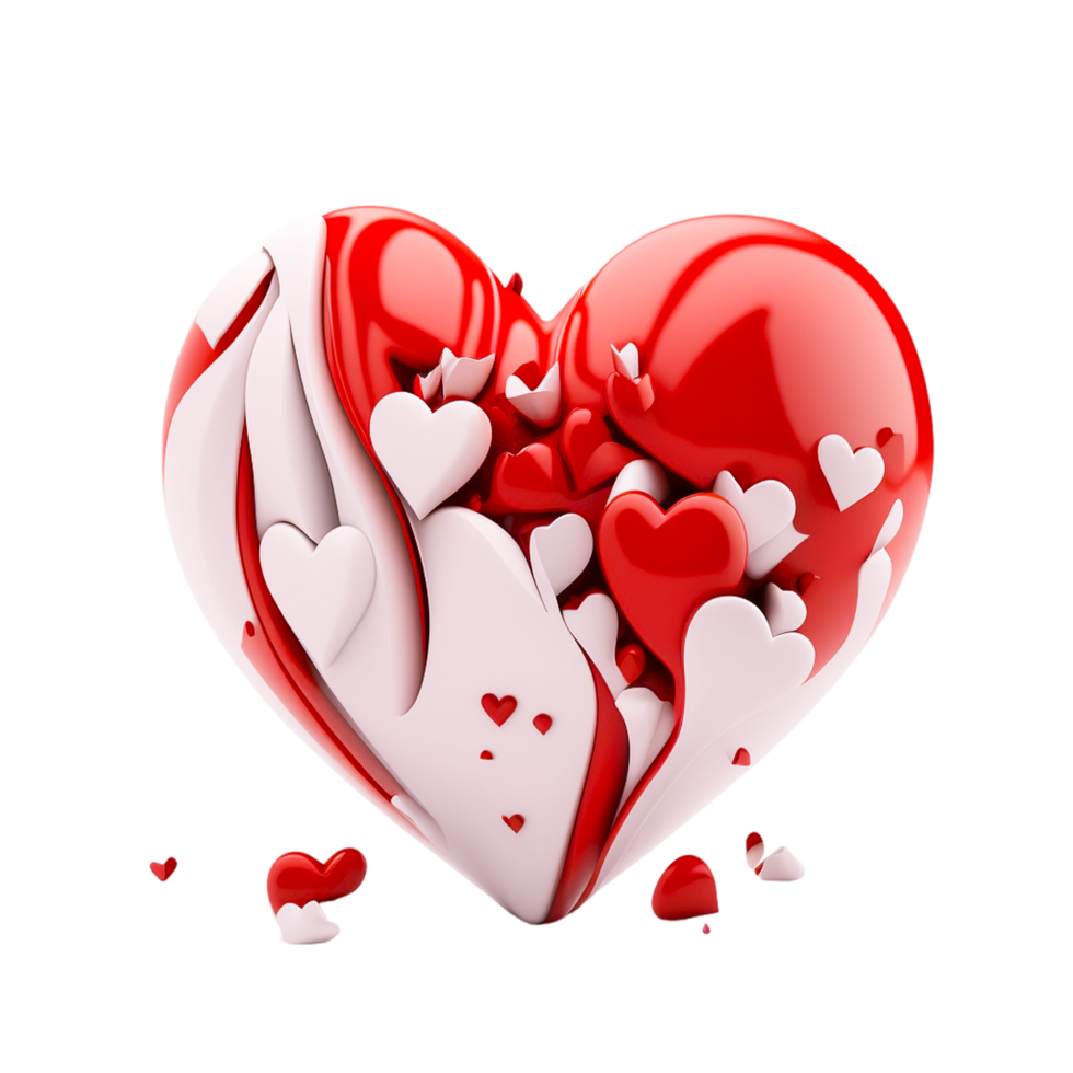 Valentines Day 3d Stereo Love Red Heart. png