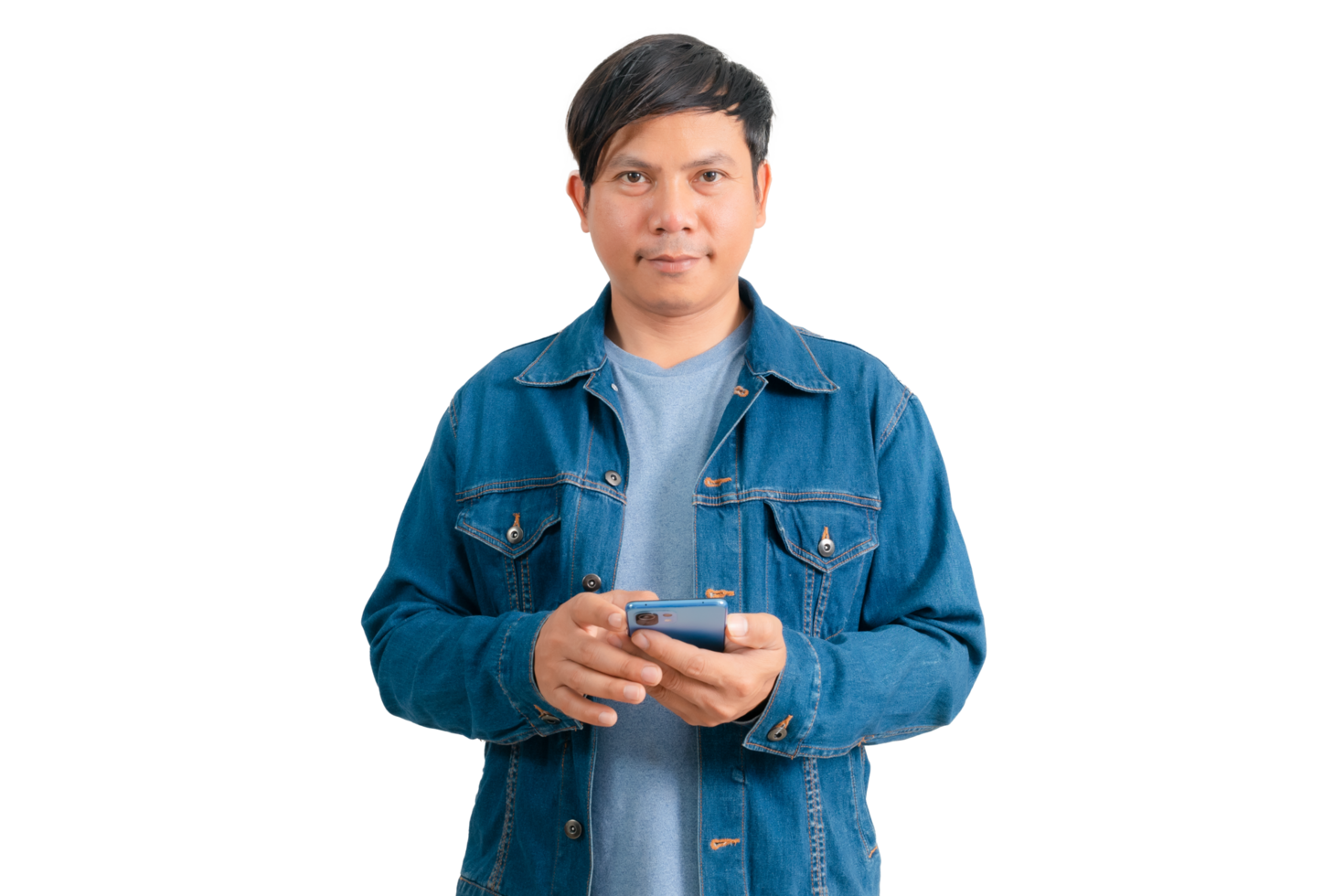 Asian man in shirt and jeans png