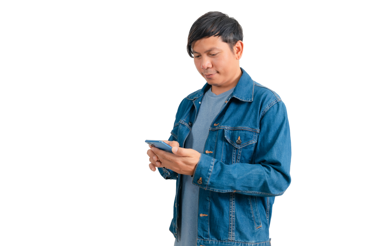 Asian man in shirt and jeans png