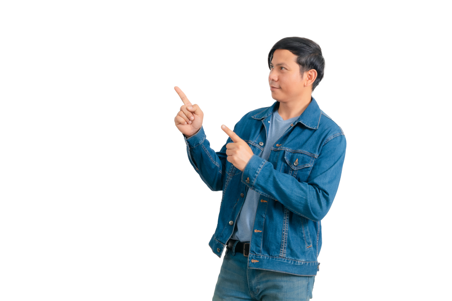 Asian man in shirt and jeans png