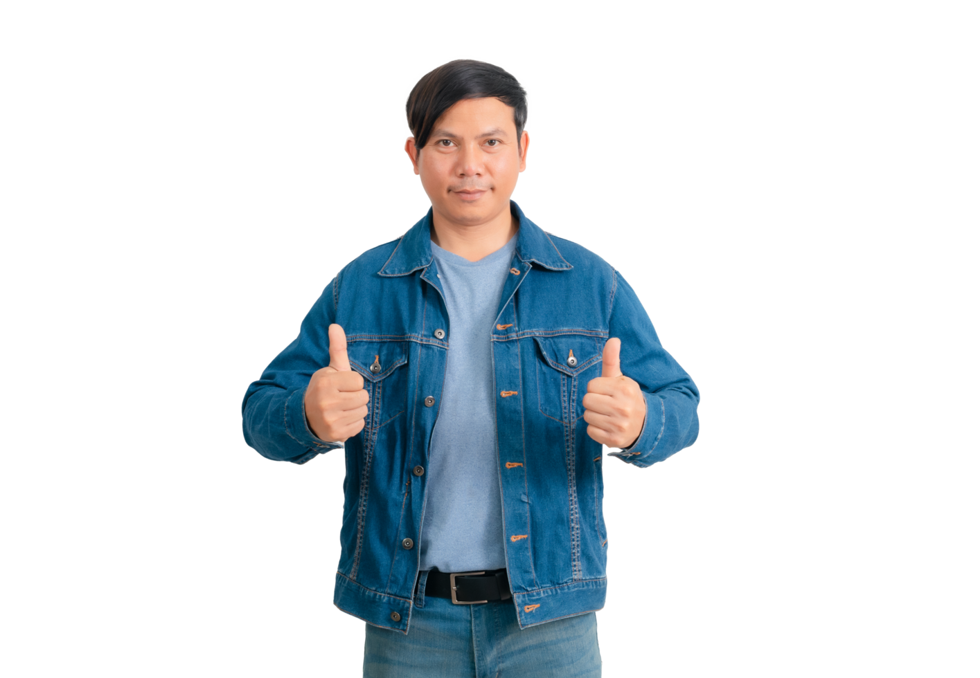 Asian man in shirt and jeans png