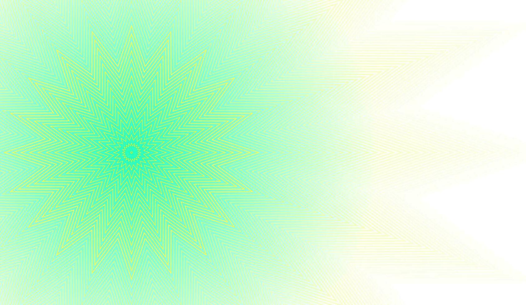 Abstract background pattern. Twenty-pointed star-shaped stripes in blue, yellow and white gradient. The radial illusion extends from the corner. Vector illustration.