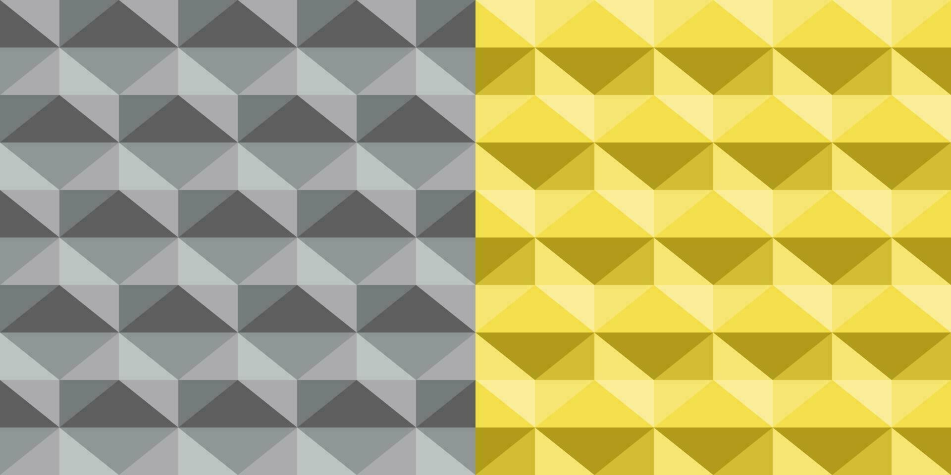 Seamless abstract background. Triangle zigzag pattern, diamond shape. Color yellow and gray. Textured design for fabric, tile, cover, poster, textile, backdrop, wall. Vector illustration.