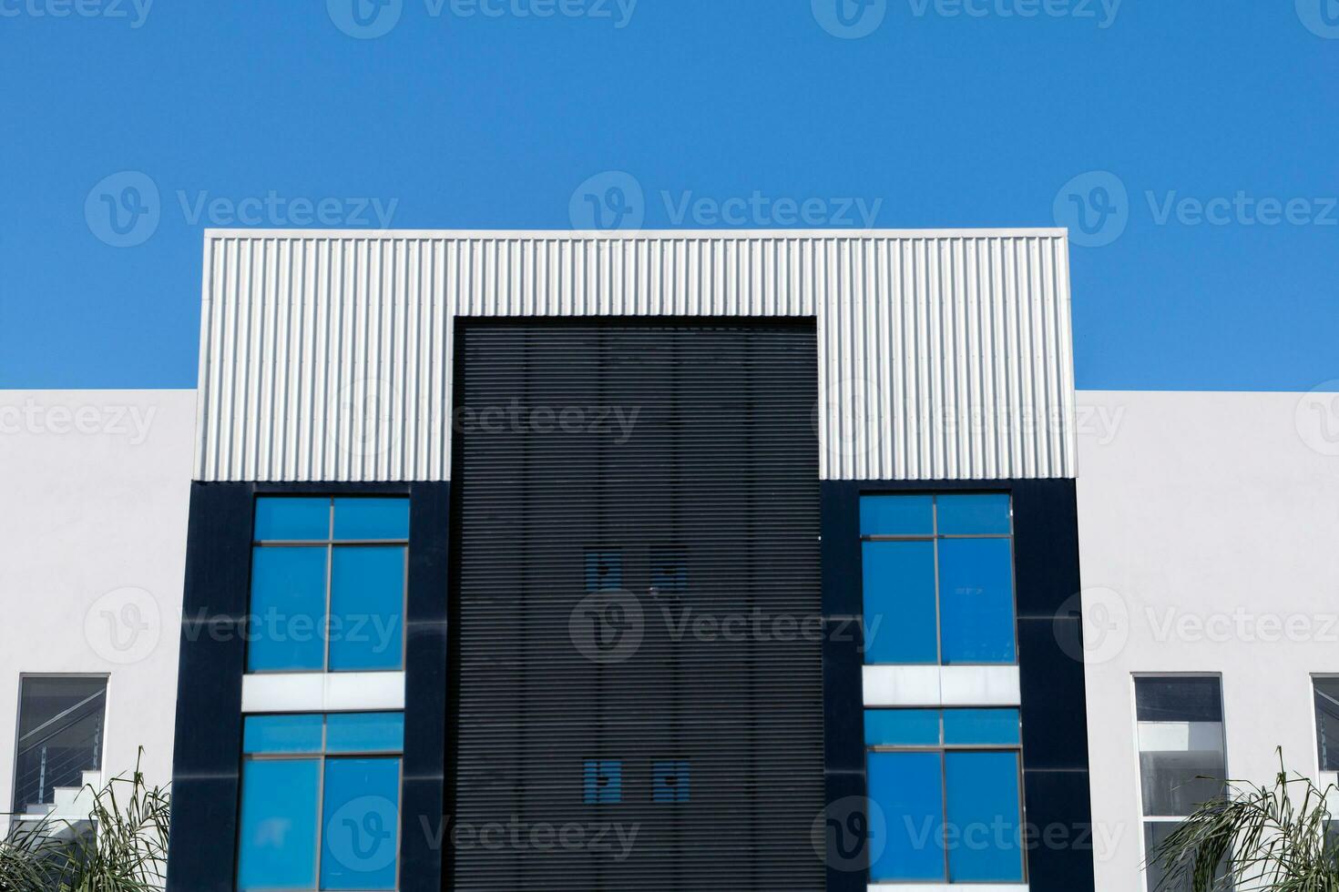 Building Closeup for Brand Name Emblem Logo Mockup photo