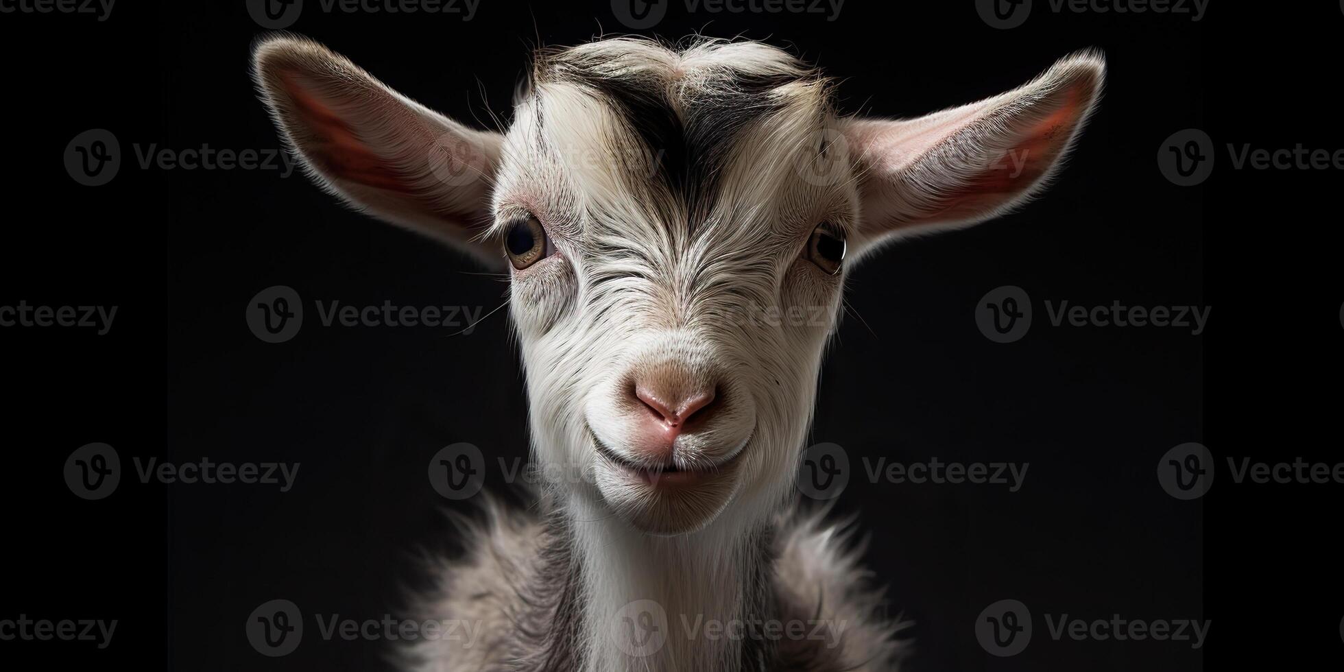 ai generado. ai generativo. foto ilustración de bebé pequeño cabra retrato rostro. gráfico Arte