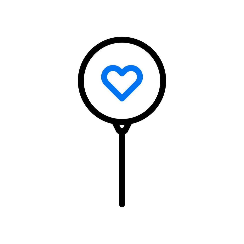 Balloon love icon duocolor blue black style valentine illustration symbol perfect. vector