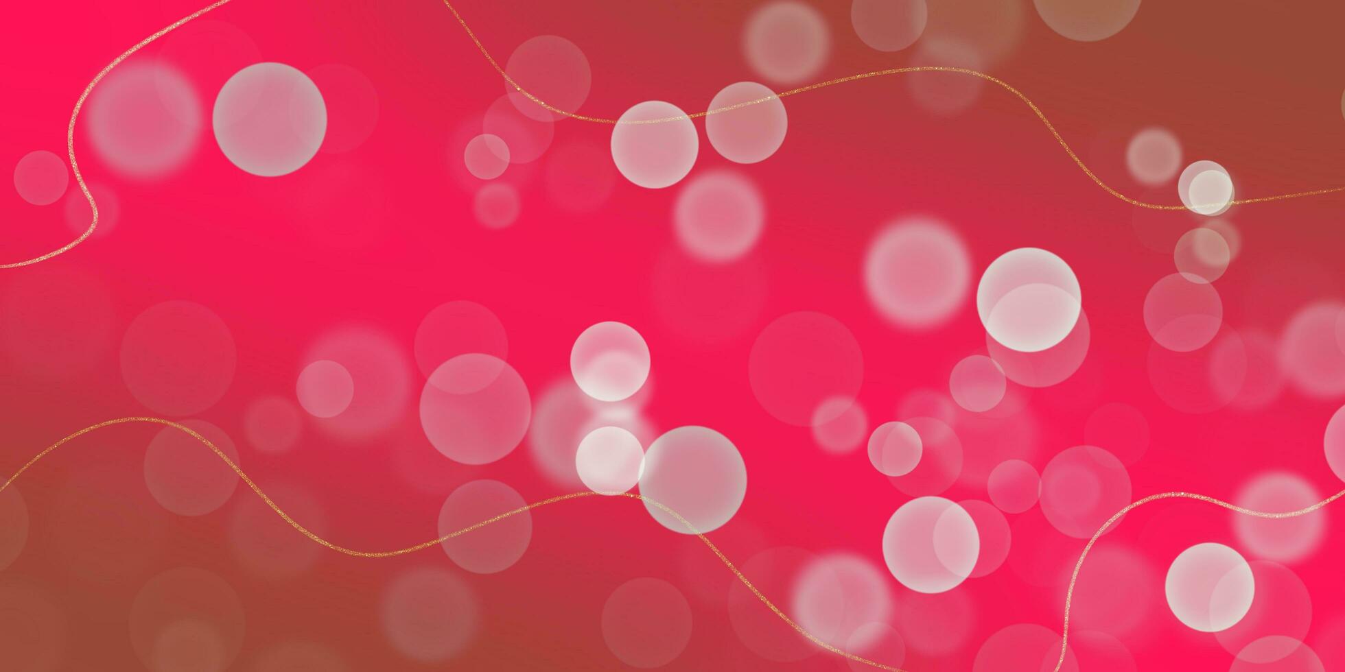 Pink Blurry Illumination Holiday Bokeh Background, Golden Line, Christmas Illustration photo