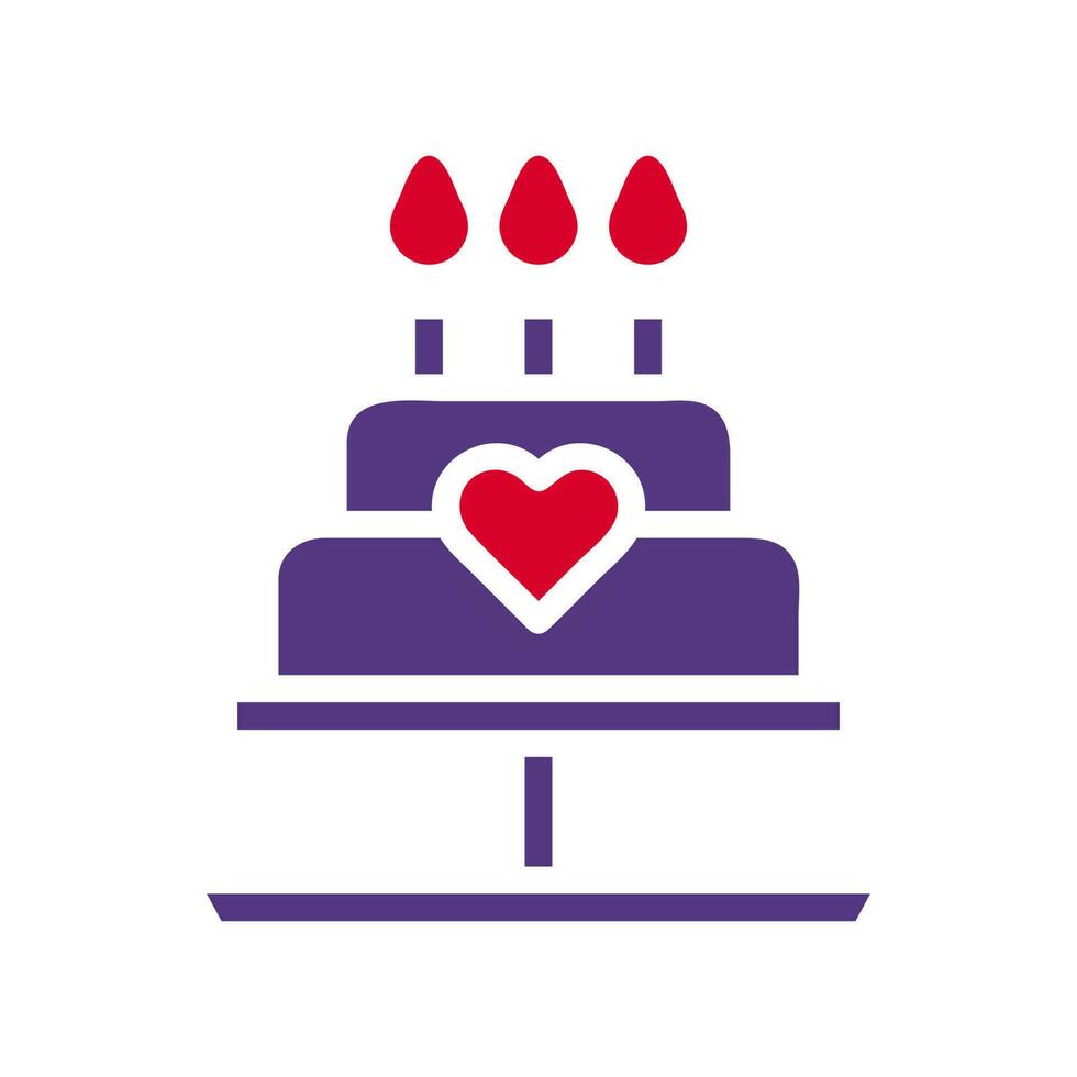 Cake icon solid red purple colour mother day symbol illustration. vector
