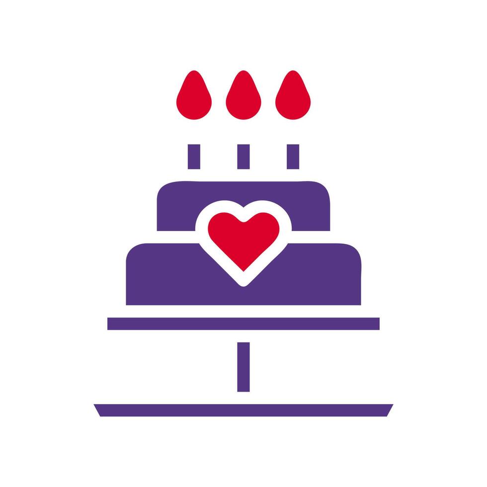 Cake icon solid red purple colour mother day symbol illustration. vector