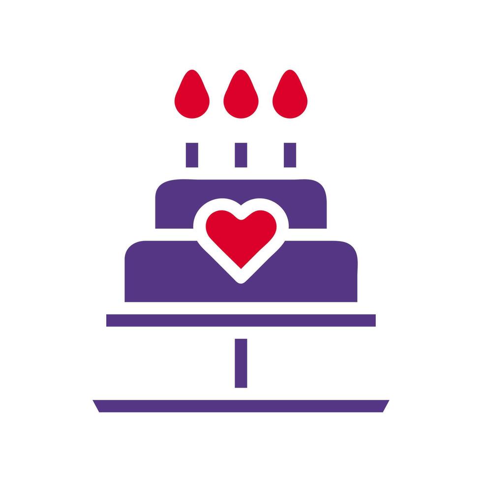 Cake icon solid red purple colour mother day symbol illustration. vector