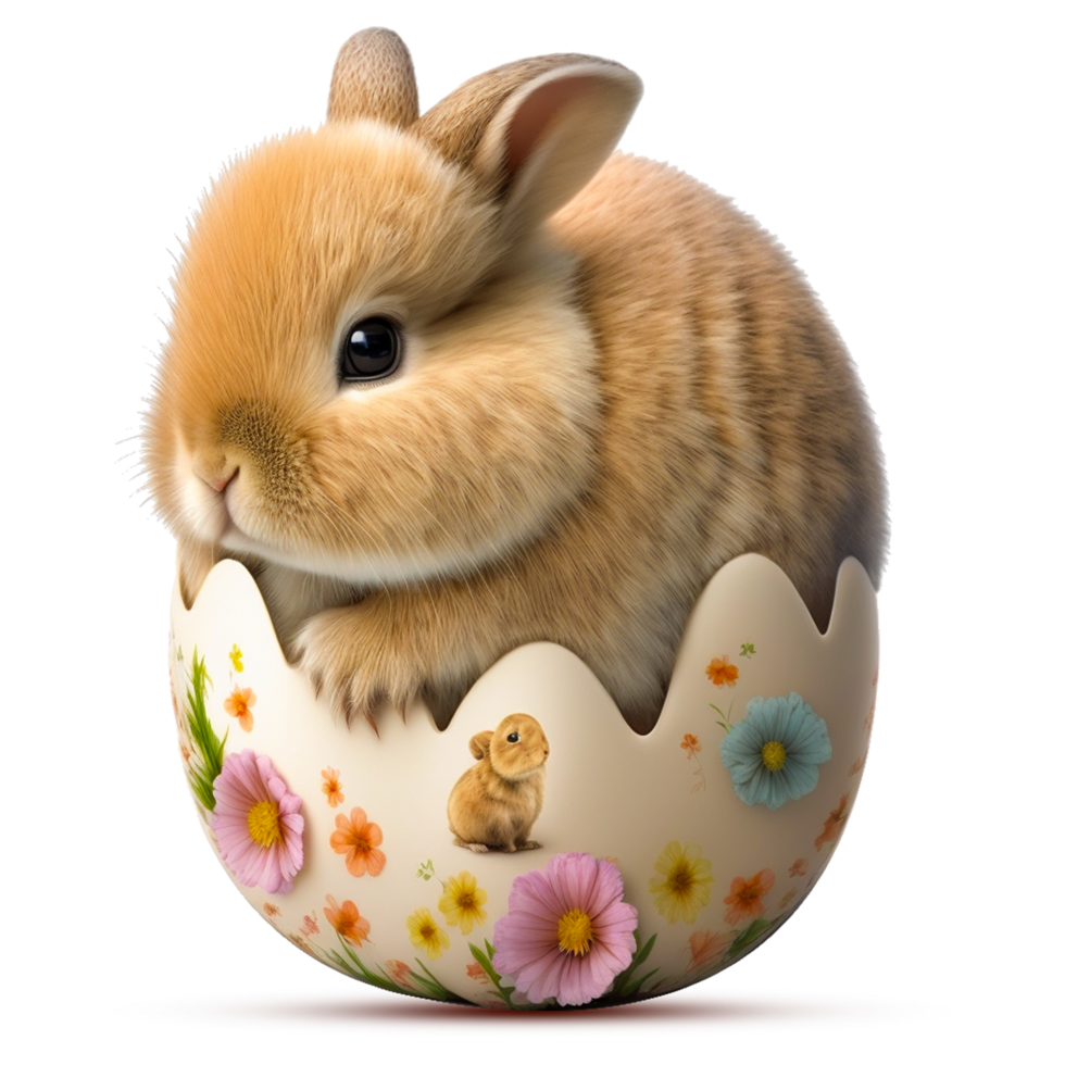 acuarela Arte de Conejo y Pascua de Resurrección huevos en césped en prado gratis png generativo ai