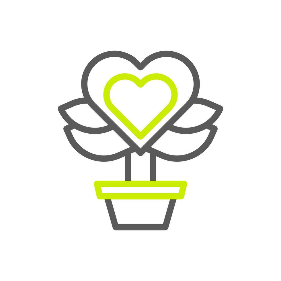 Flower love icon duocolor green grey colour mother day symbol illustration. vector