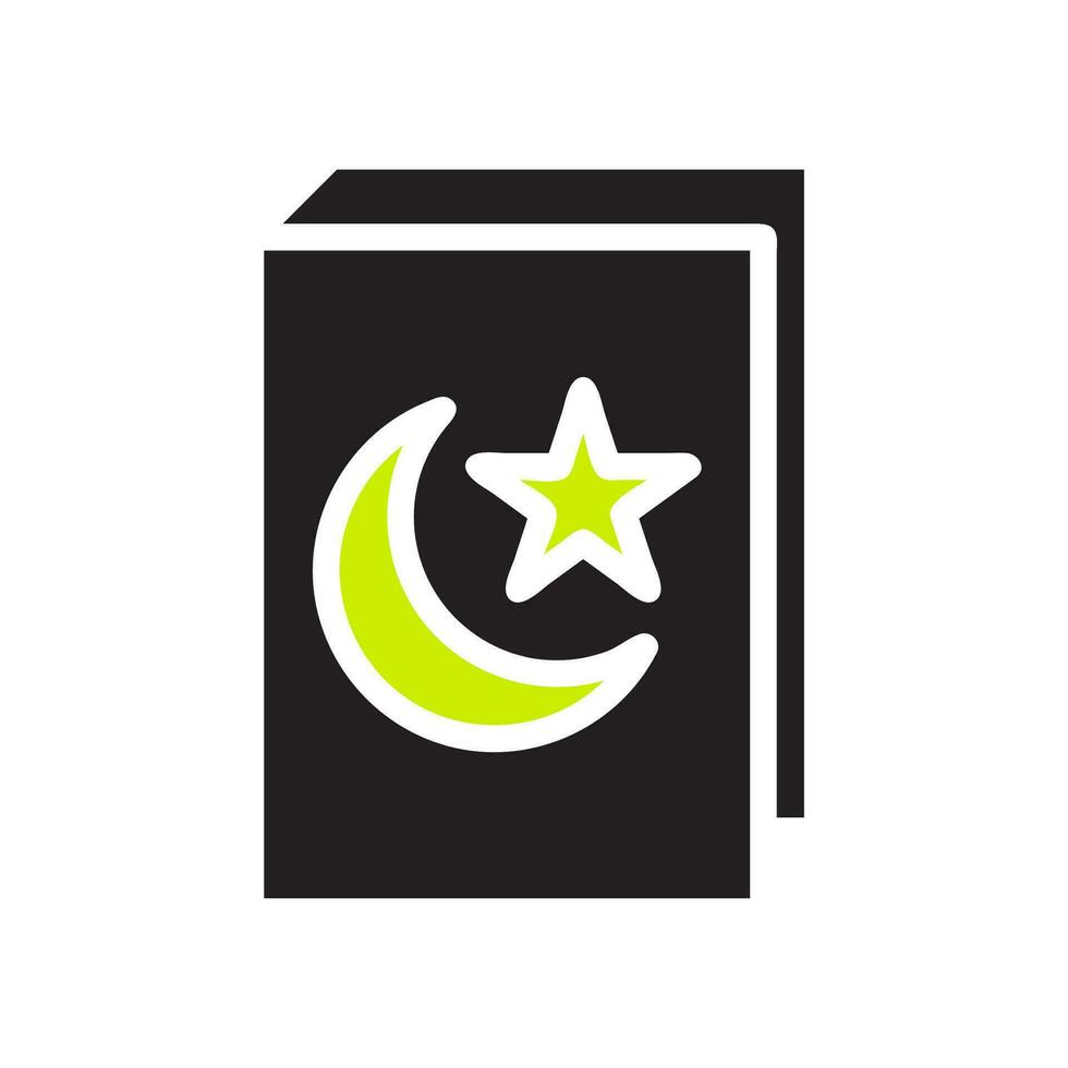 Quran icon solid black green colour ramadan symbol illustration perfect. vector