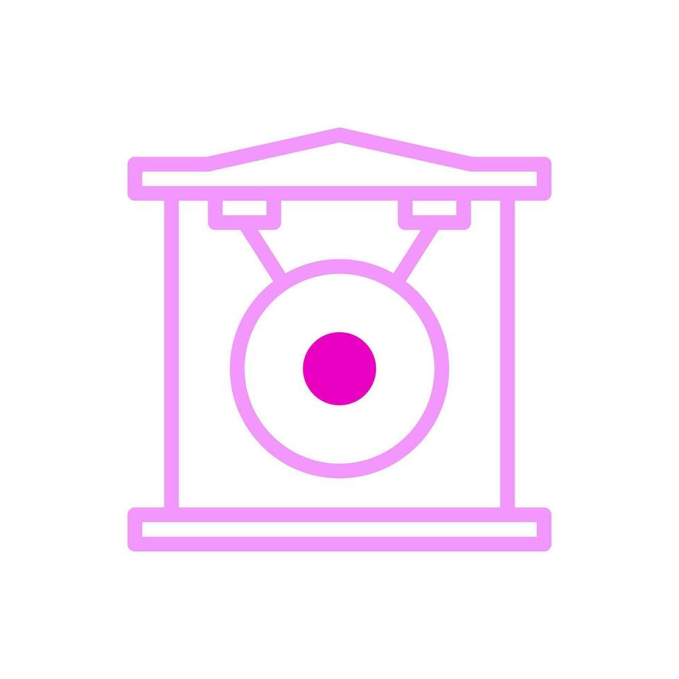 gong icono duotono rosado color chino nuevo año símbolo Perfecto. vector
