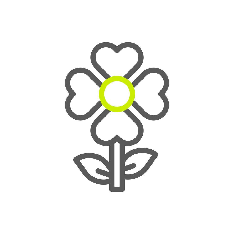 Flower love icon duocolor green grey colour mother day symbol illustration. vector