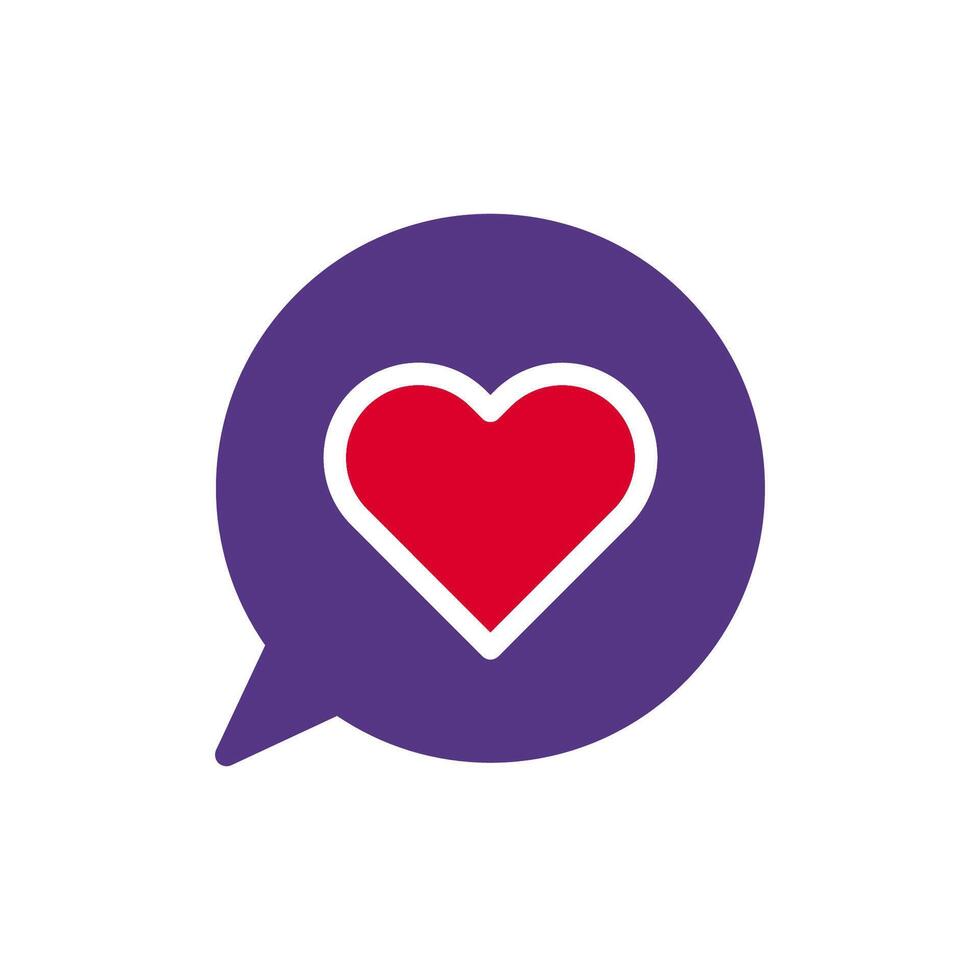 Massage love icon solid duocolor red purple style valentine illustration symbol perfect. vector