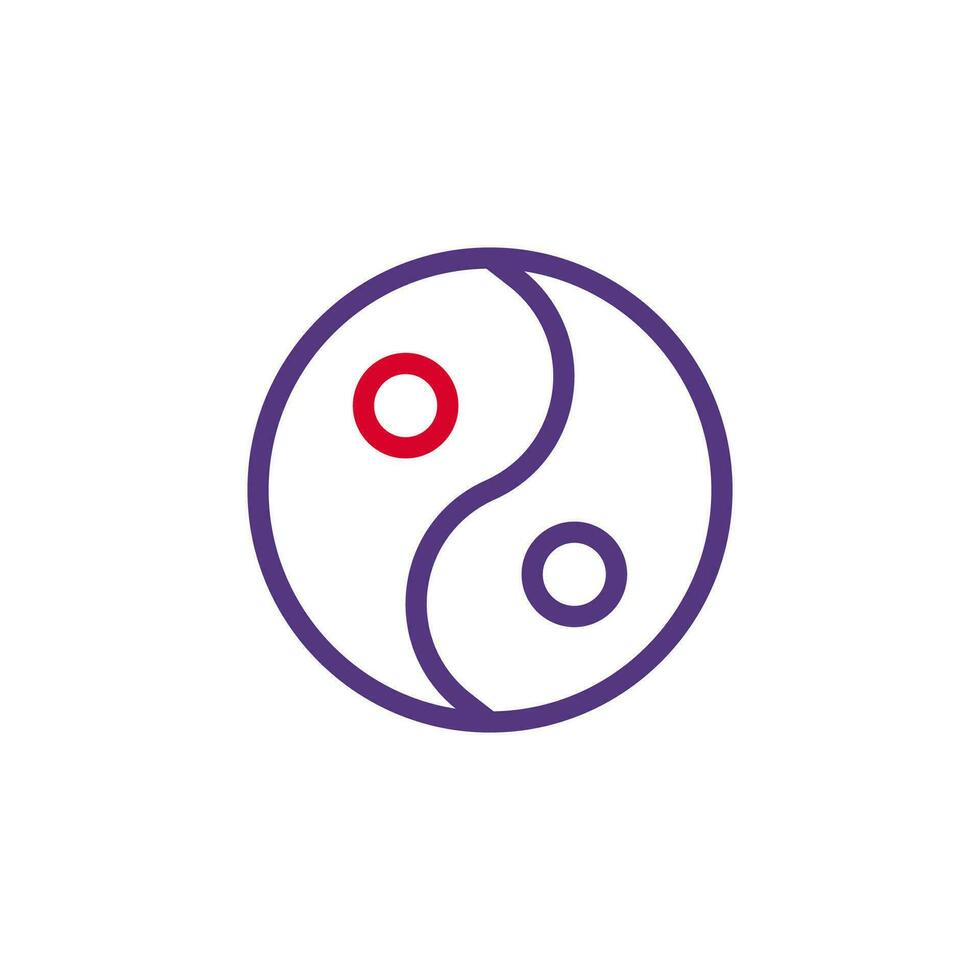 yin y yang icono duocolor rojo púrpura color chino nuevo año símbolo Perfecto. vector