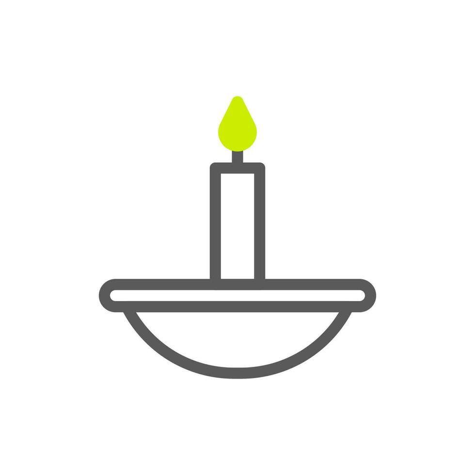 Candle icon duotone grey green colour ramadan symbol illustration perfect. vector