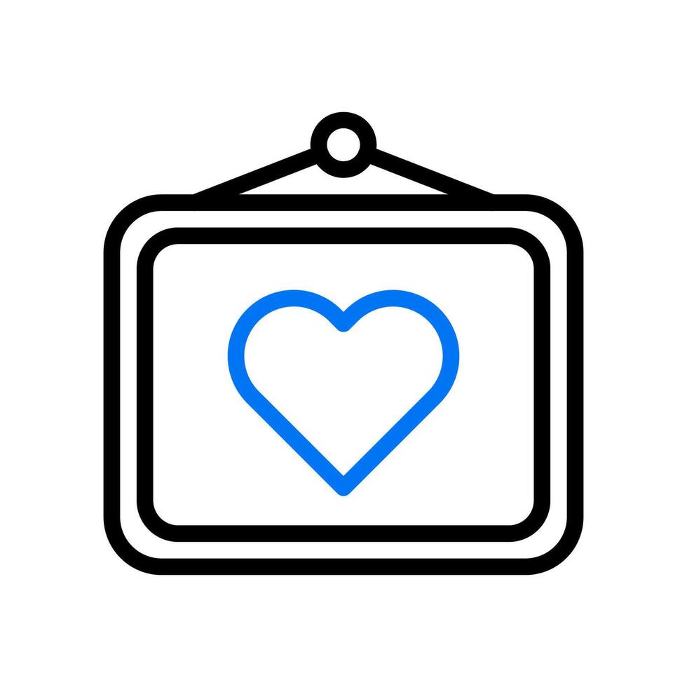 Picture love icon duocolor blue black style valentine illustration symbol perfect. vector