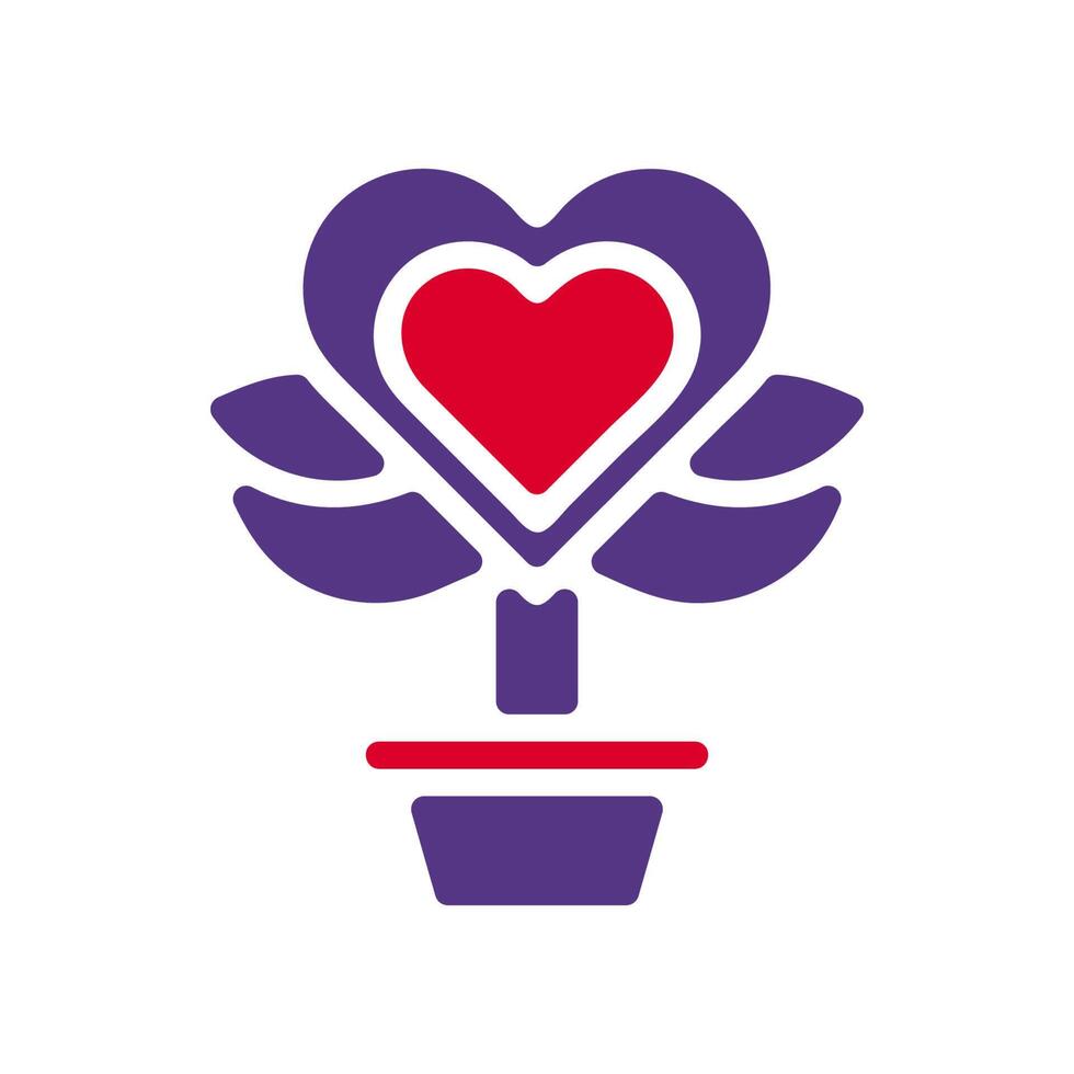 Flower love icon solid red purple colour mother day symbol illustration. vector