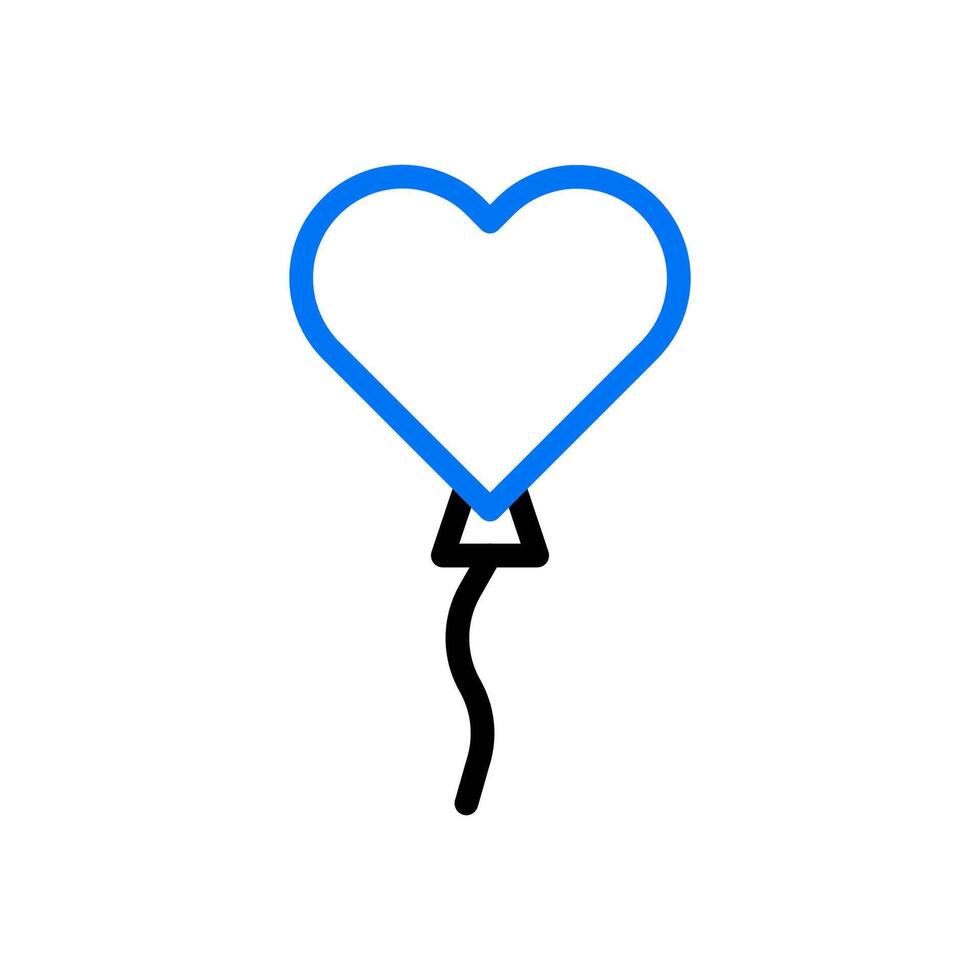 Balloon love icon duocolor blue black style valentine illustration symbol perfect. vector