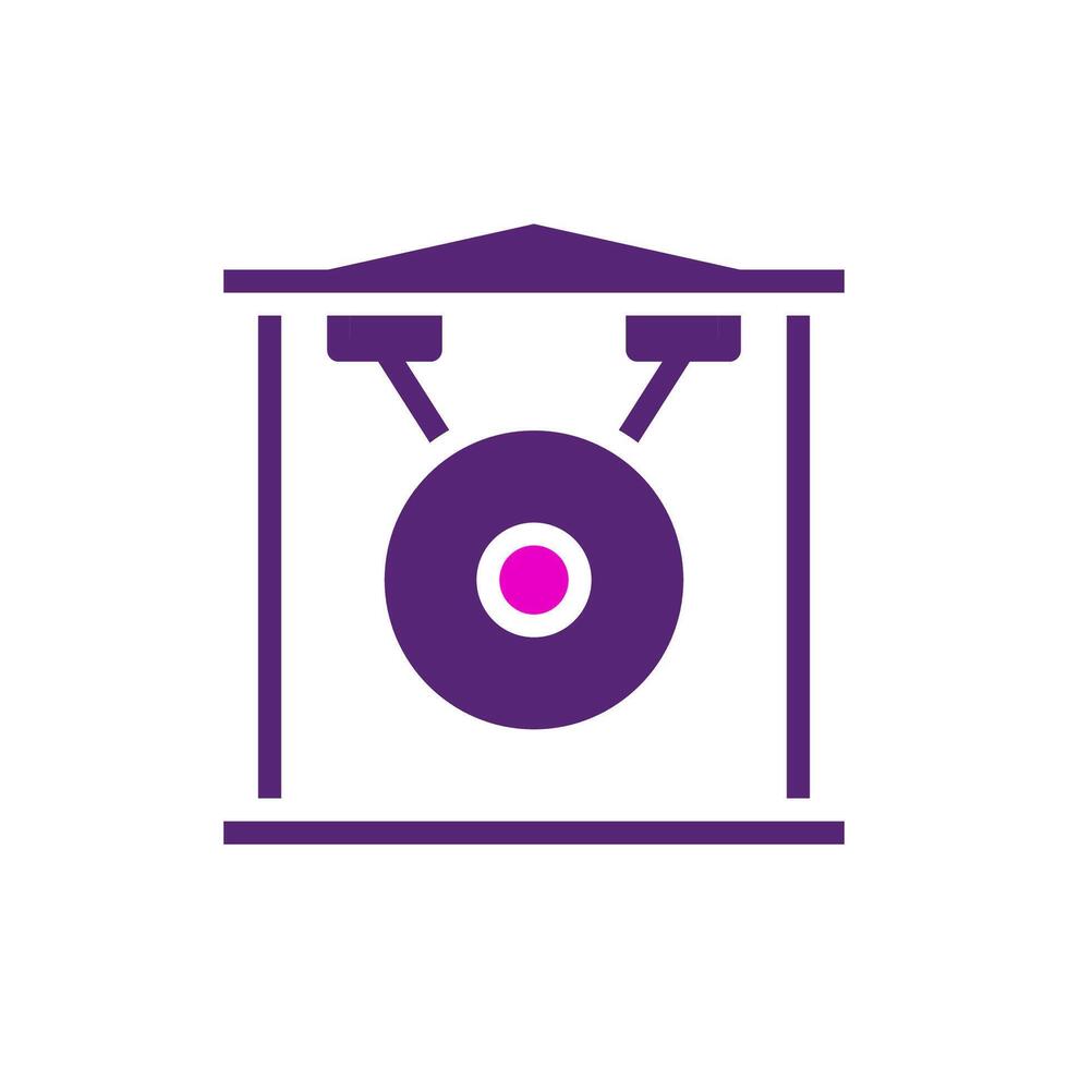 Gong icon solid purple pink colour chinese new year symbol perfect. vector