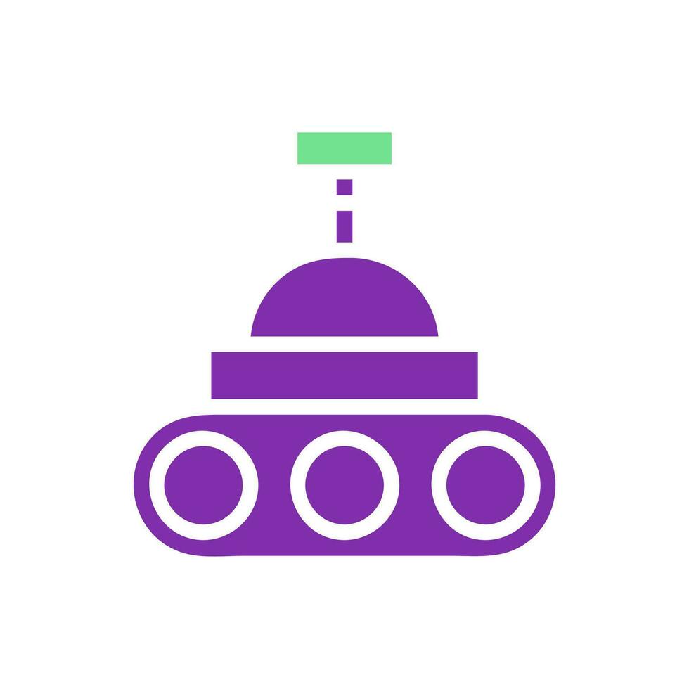 robot icono sólido púrpura verde color universo símbolo Perfecto. vector