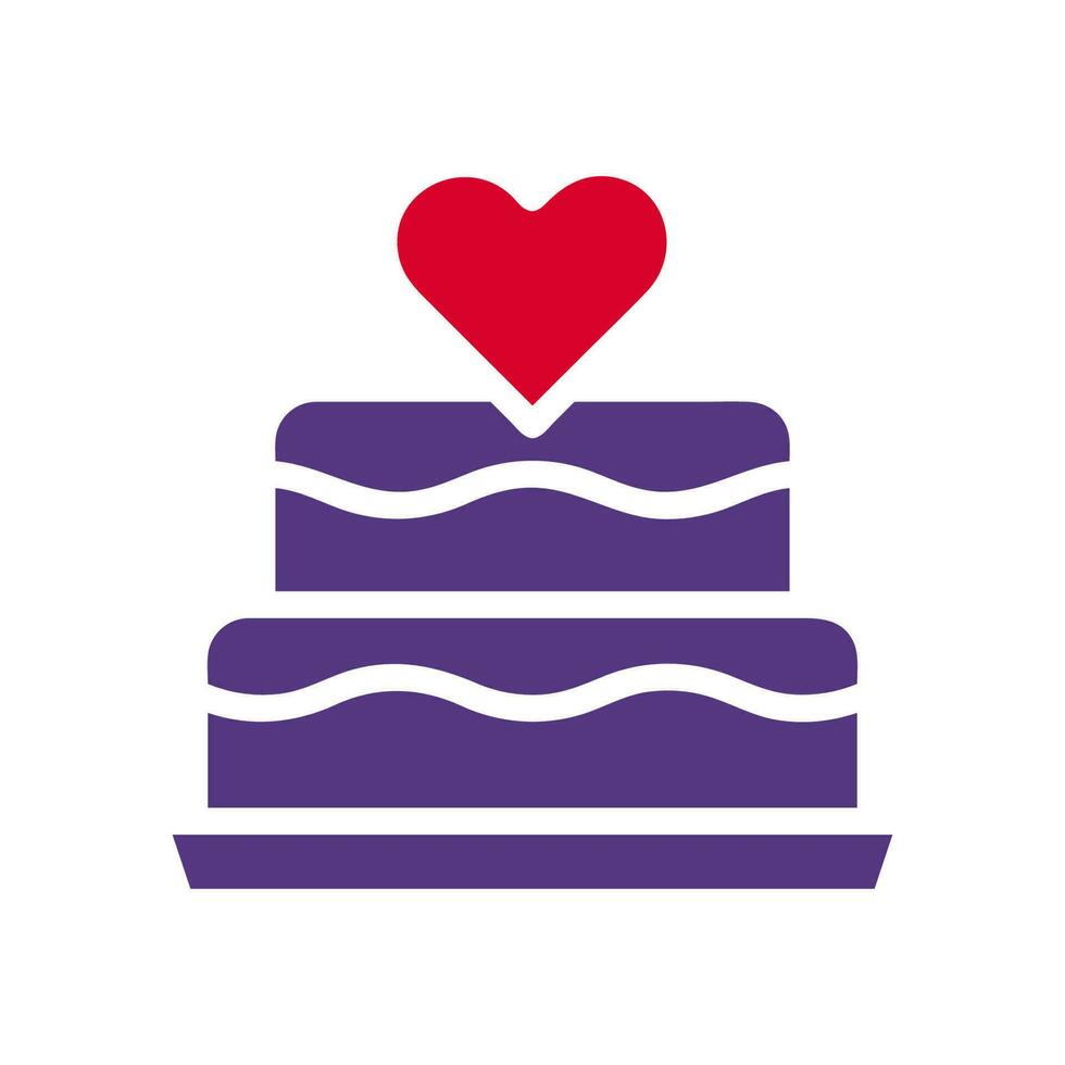 Cake icon solid red purple colour mother day symbol illustration. vector