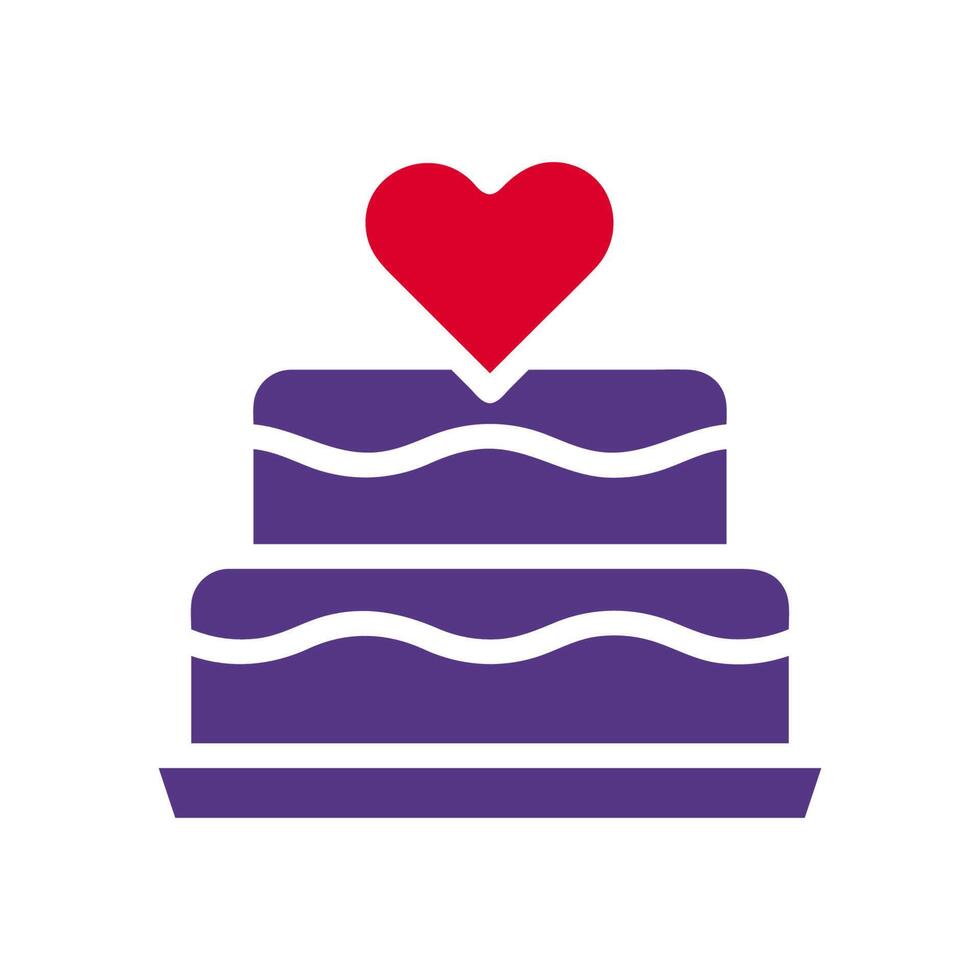 Cake icon solid red purple colour mother day symbol illustration. vector