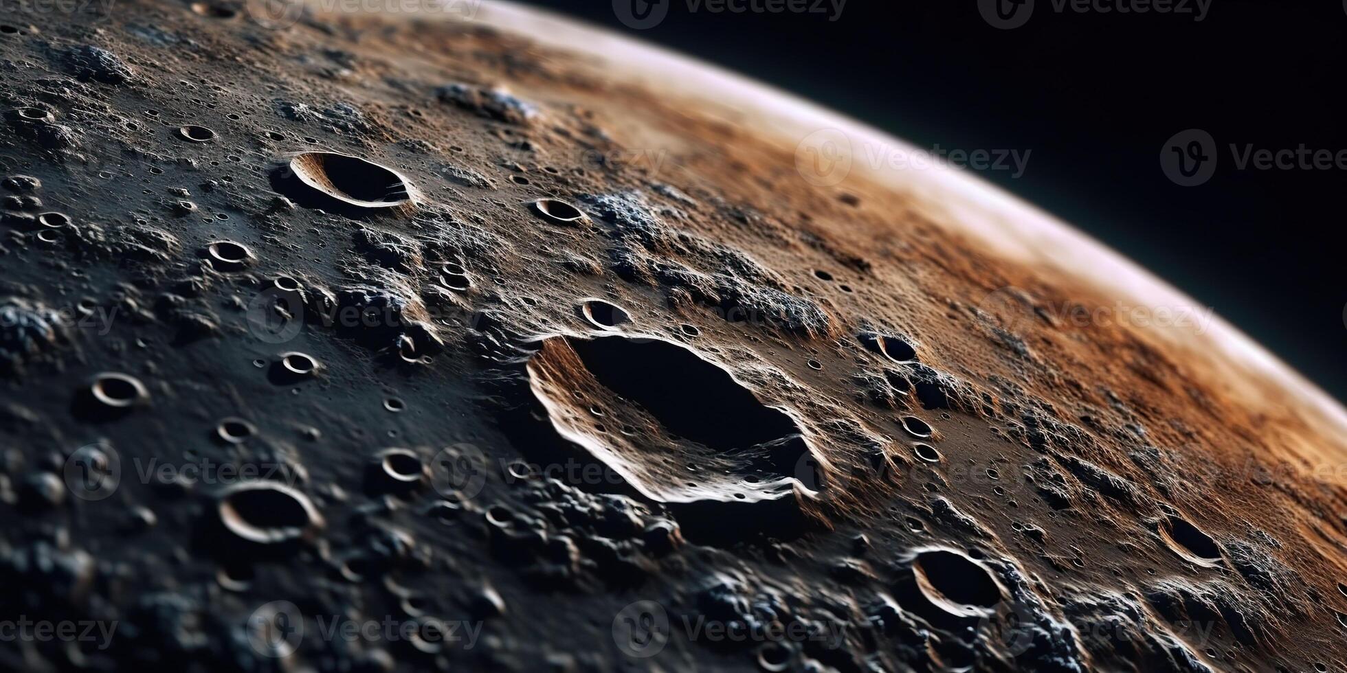 ai generado. ai generativo. galaxia espacio planeta Luna superficie cerca Disparo ilustración. decoración paisaje. gráfico Arte foto