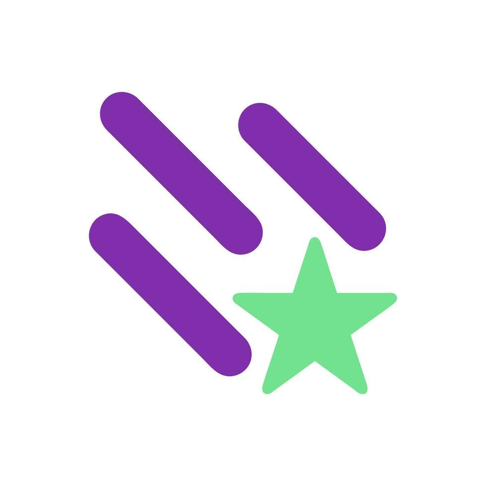 cometa icono sólido púrpura verde color universo símbolo Perfecto. vector