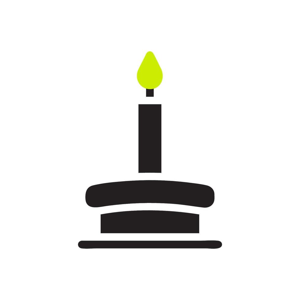 Candle icon solid black green colour ramadan symbol illustration perfect. vector