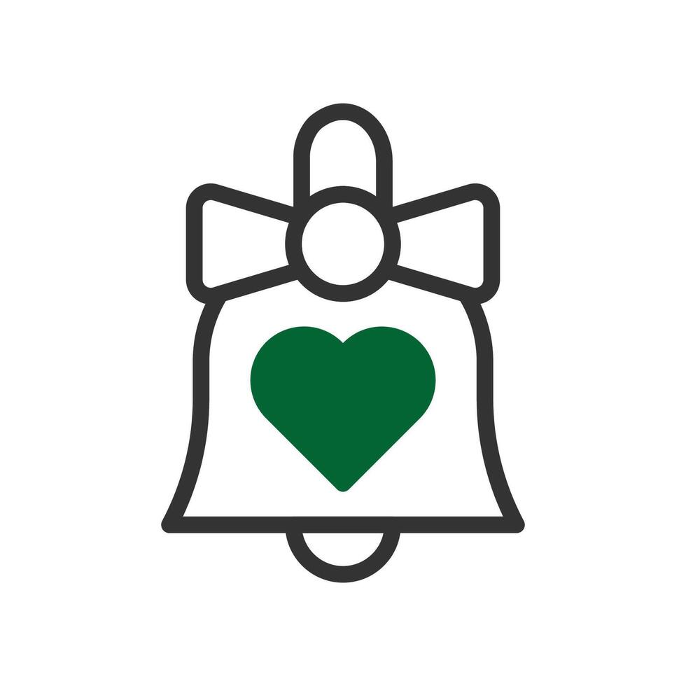 Bell love icon duotone green black style valentine illustration symbol perfect. vector