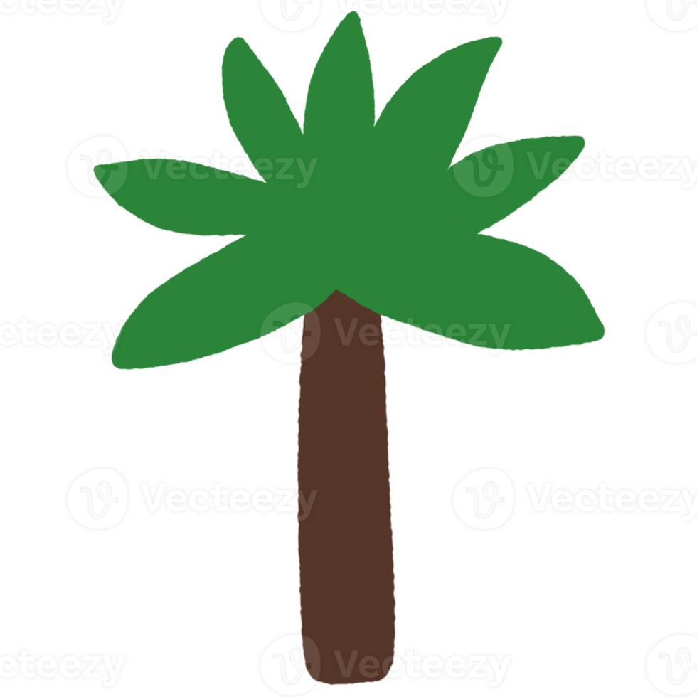 Cartoon cute leaf tropical element. png