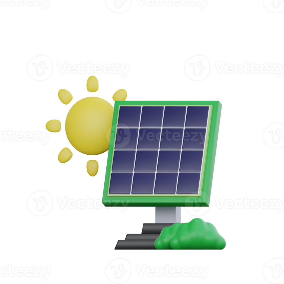 3d rendering of solar panel ecology concept png