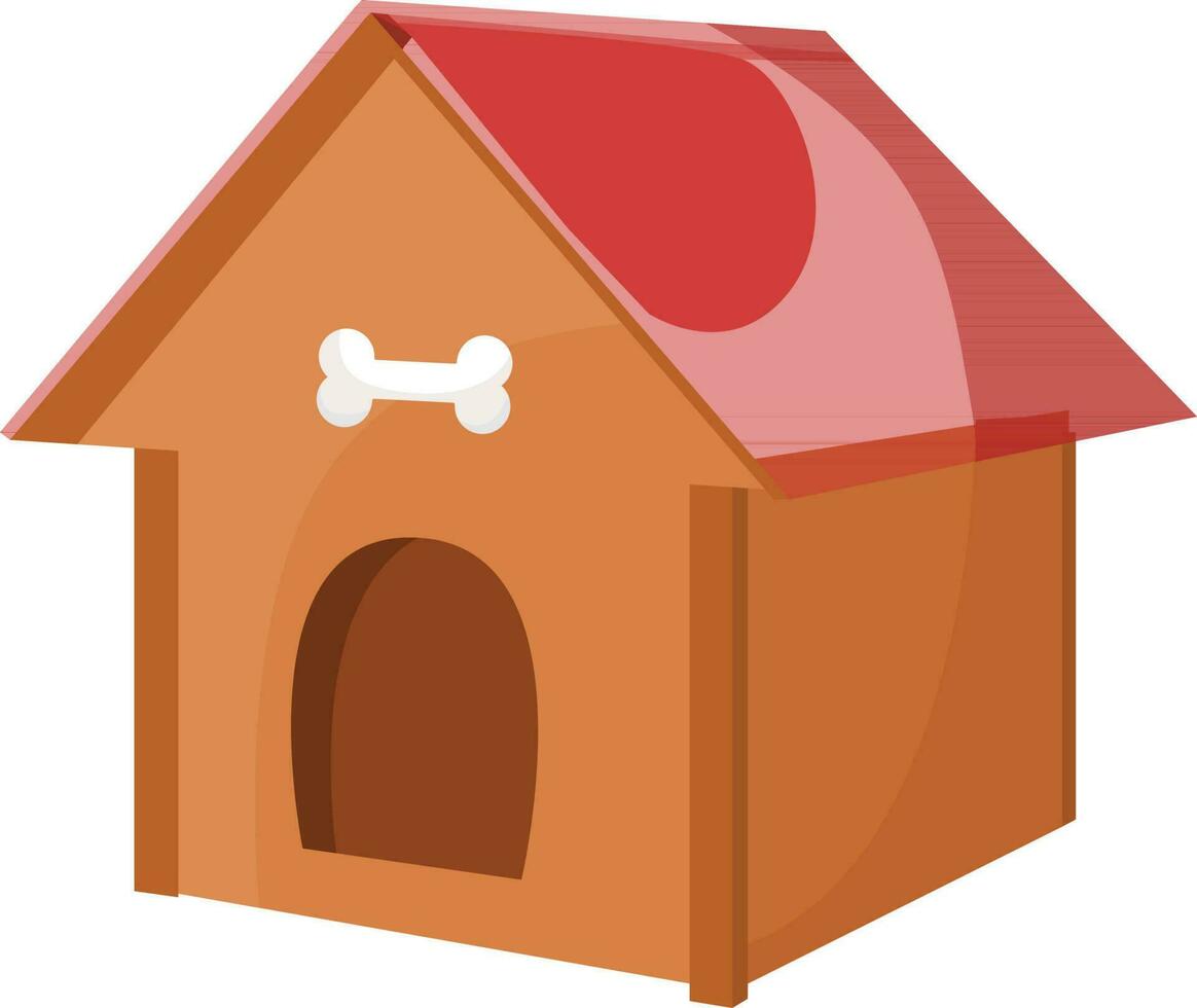 dog kennel, dog house, butka vector color illustration