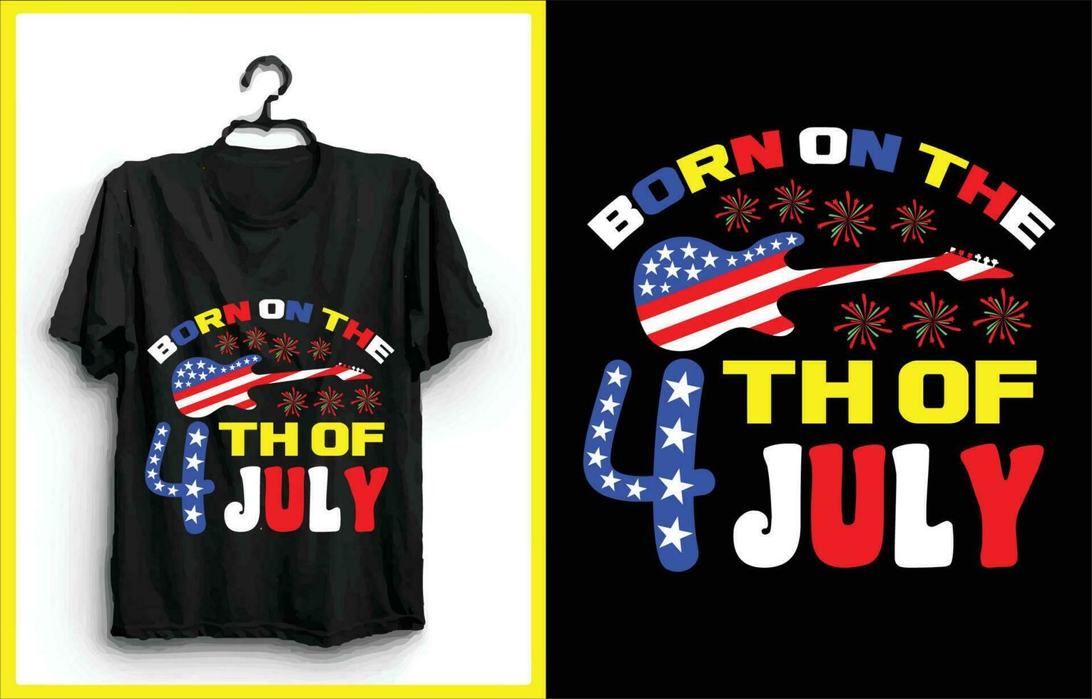 Born on the 4th of July my new and unique design for t-shirt, cards, frame artwork, bags, mugs, stickers, tumblers, phone cases, print etc. vector