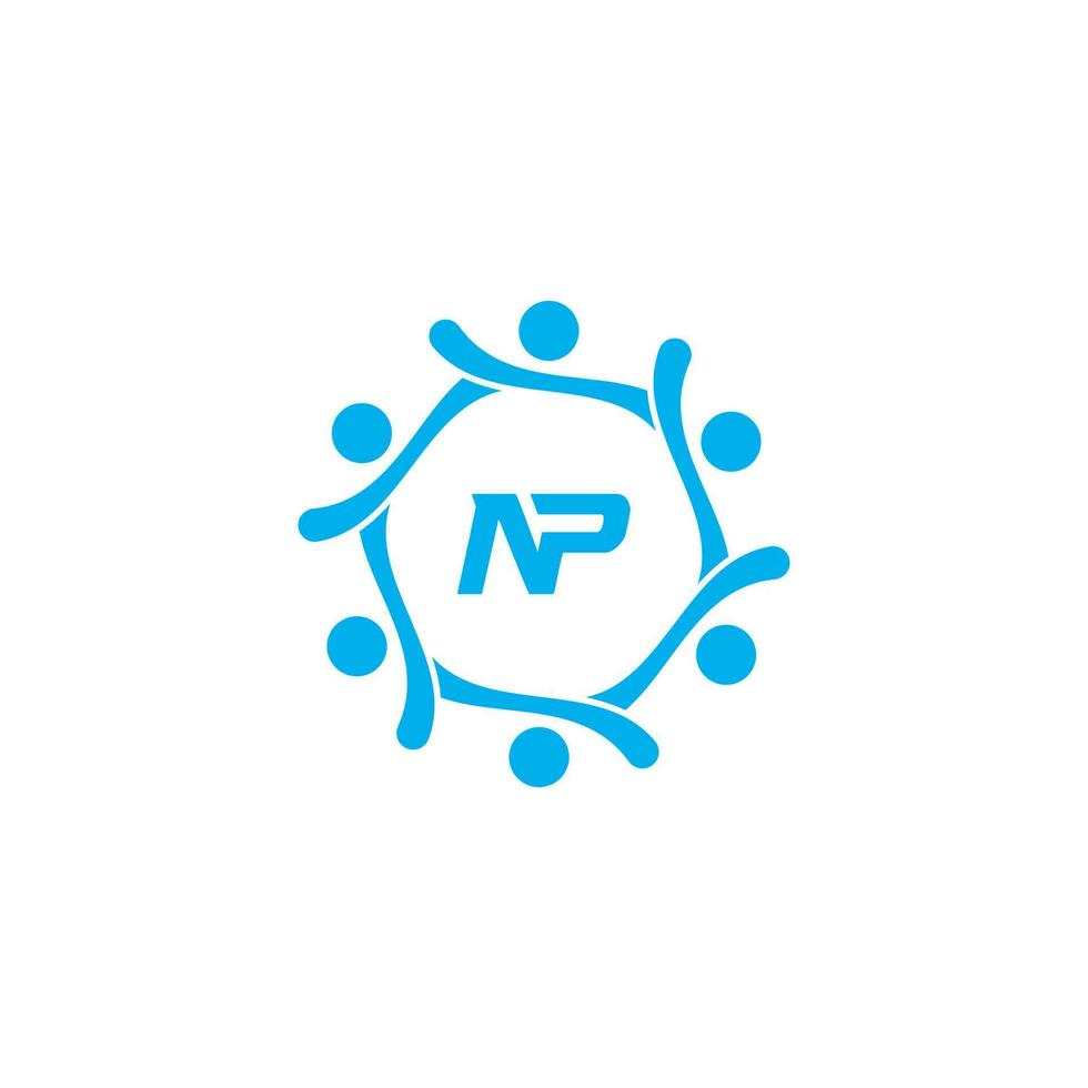 Abstract letter NP logo. This logo icon incorporate with abstract shape in the creative way vector