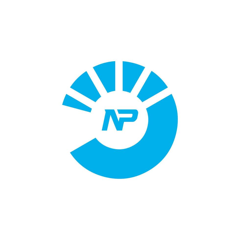 Abstract letter NP logo. This logo icon incorporate with abstract shape in the creative way vector