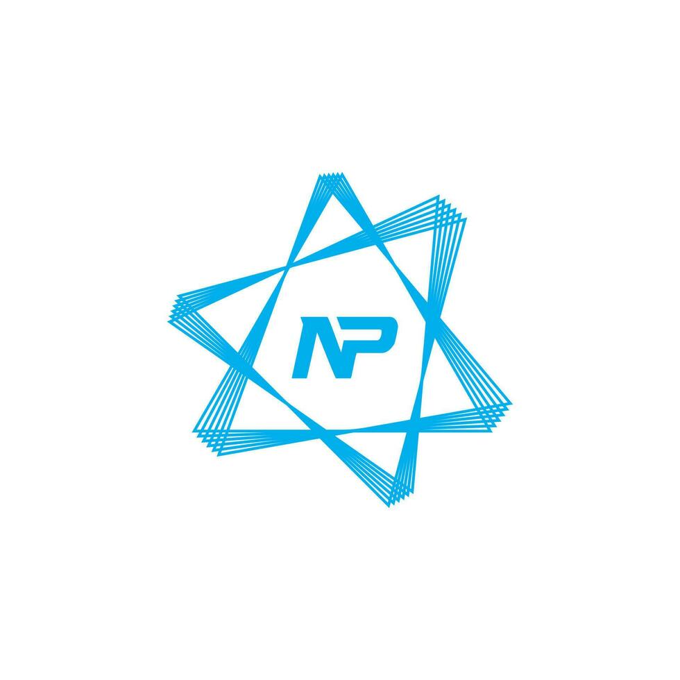 Abstract letter NP logo. This logo icon incorporate with abstract shape in the creative way vector