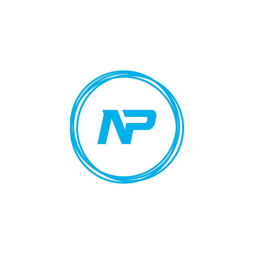 Abstract letter NP logo. This logo icon incorporate with abstract shape in the creative way vector