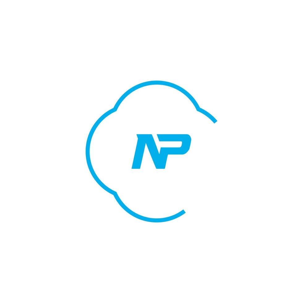 Abstract letter NP logo. This logo icon incorporate with abstract shape in the creative way vector