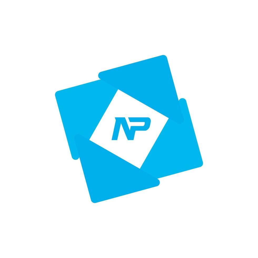 Abstract letter NP logo. This logo icon incorporate with abstract shape in the creative way vector