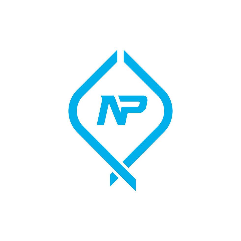Abstract letter NP logo. This logo icon incorporate with abstract shape in the creative way vector