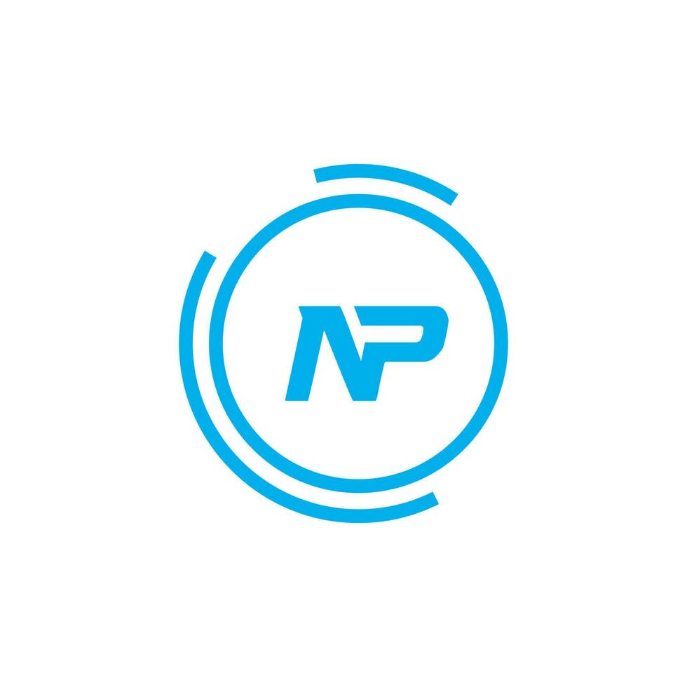 Abstract letter NP logo. This logo icon incorporate with abstract shape in the creative way vector