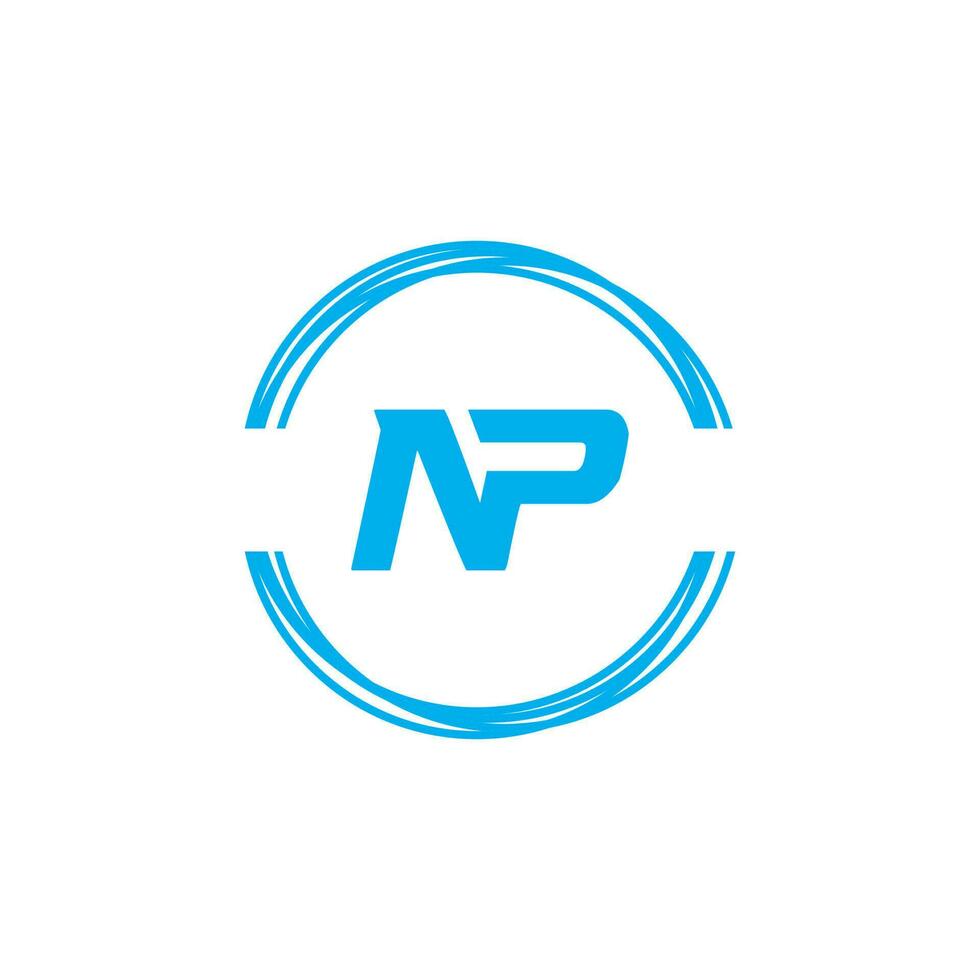 Abstract letter NP logo. This logo icon incorporate with abstract shape in the creative way vector