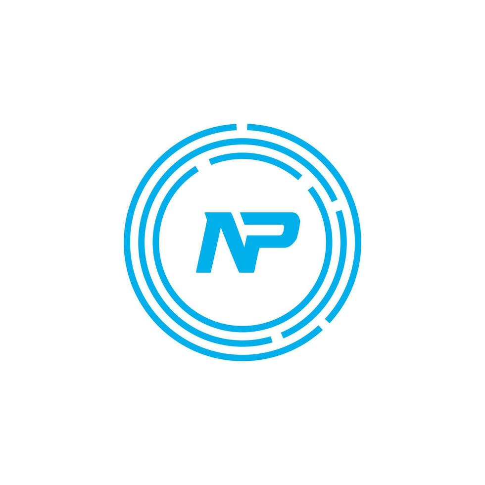 Abstract letter NP logo. This logo icon incorporate with abstract shape in the creative way vector